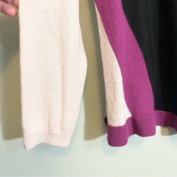 Lane Bryant Women's Black Color Block Scoop Neck Fine Merino Sweater Size 22/24 - Picture 8 of 14